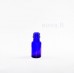 Mėlynos spalvos stiklo buteliukas PH18, 15 ml, su lašintuvu
