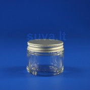 Skaidraus stiklo indelis kremui su aliuminio dangteliu CLE 53/400 (50 ml)