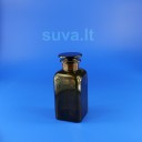 Plačiakaklis, stačiakampis, rudo stiklo buteliukas su pritrintu kamščiu (350 ml)