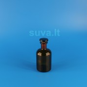 Siaurakaklis, rudo stiklo buteliukas su pritrintu kamščiu (50 ml)