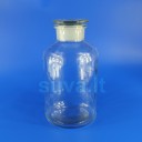 Plačiakaklis, skaidraus stiklo buteliukas su pritrintu kamščiu (1000 ml)