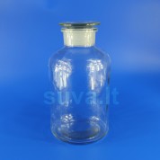 Plačiakaklis, skaidraus stiklo buteliukas su pritrintu kamščiu (1000 ml)