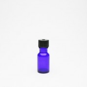 Mėlynos spalvos stiklo buteliukas PH18, 15 ml, su lašintuvu