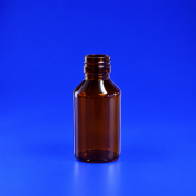PET plastiko buteliukas PP-28, rudas (100 ml)